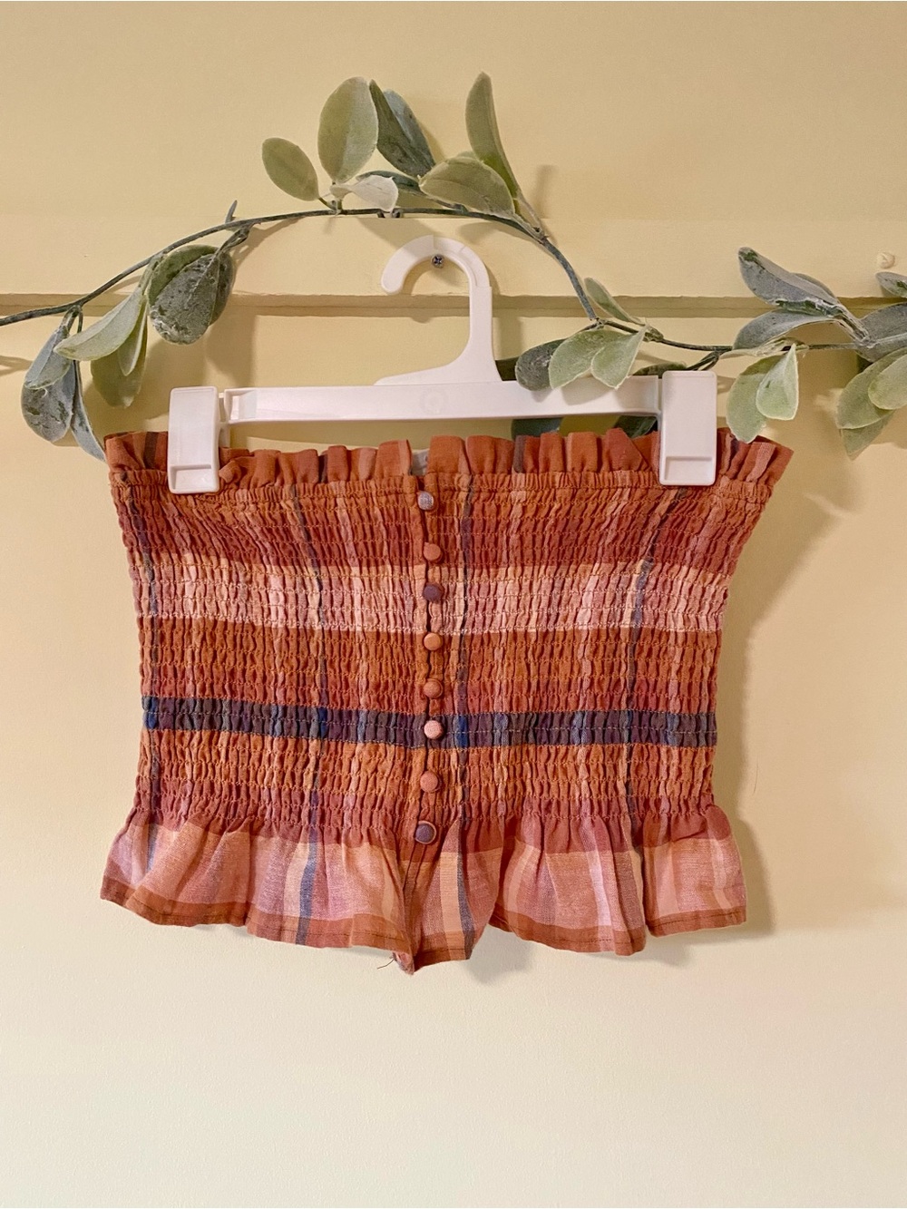 American Eagle Autumnal Smocked Crop Top